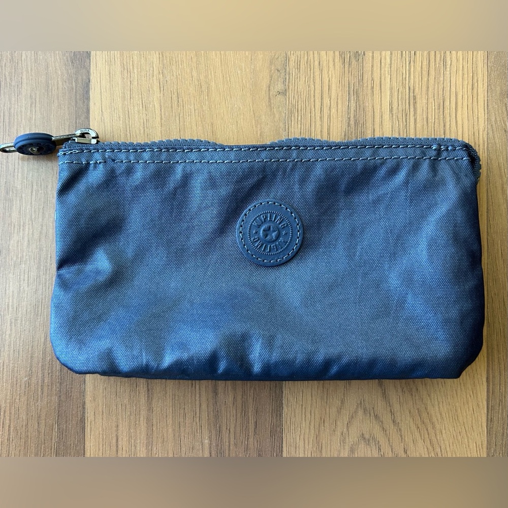 Kipling Creativity zip pouch metallic blue gray